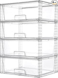Vtopmart 4 Pack Large Stackable Storage Drawers, Easily Assemble Clear Acrylic by Vtopmart