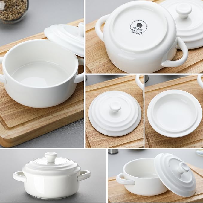 MALACASA Mini Cocotte Set - 14 OZ Small Casserole Dishes - Image 8