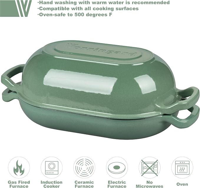 VORRINGARD Enameled Cast Iron Sourdough Bread Oven, Dutch Oven, Loaf Cast Iron - Image 3