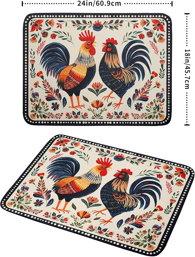Rooster Poultry Dish Drying Mat - Image 2
