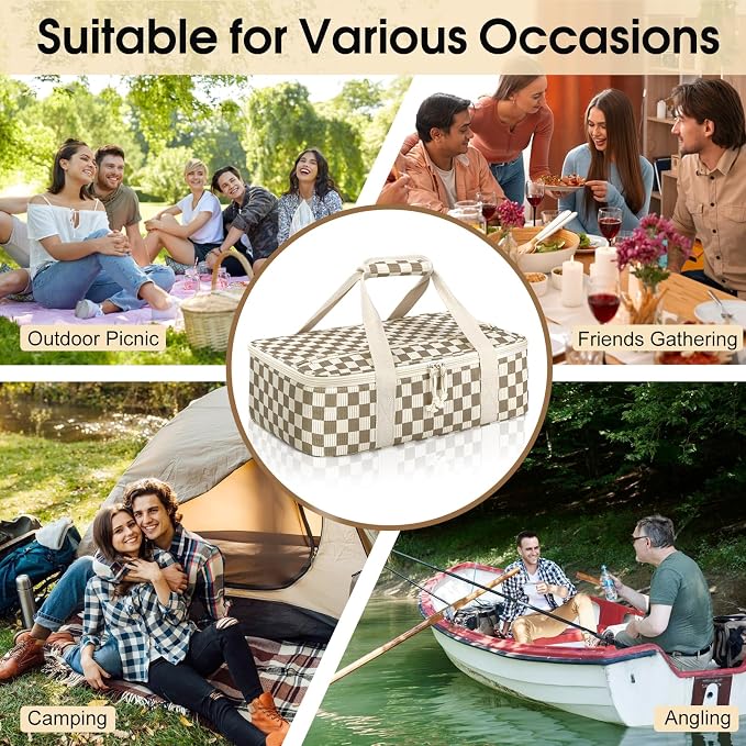 Corduroy Casserole Carrier, Insulated Lasagna Lugger - Image 5