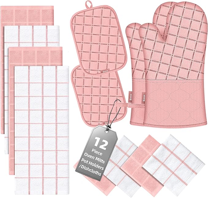 Oven Mitts Pot Holders Sets/Kitchen Towels and Dishcloths, Oven Gloves Kitchen by BSKSSK