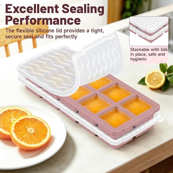 Aopigavi 2-Pack Ice Cube Trays, 10 Cubes 2 Tbsp. Silicone Freezer Molds - Image 5