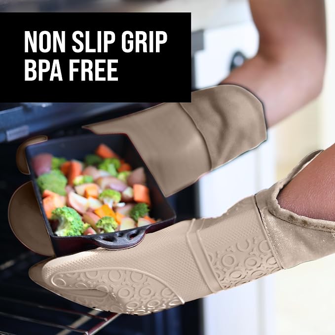 BPA-Free Silicone Oven Mitts Ultra Heat Resistant up to 500°F - Image 5