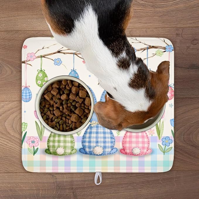 Easter Bunny Dish Drying Mat for Kitchen Counter 16 x 18 Inch Rabbit Eggs Dish - Image 9