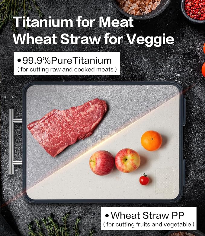 Titanium Cutting Board for Kitchen- Double Sided Cutting Board - Image 4
