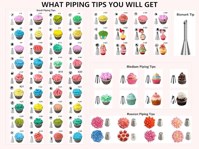 Gawren-H&E 208 PCS Cake Decorating Kit, Baking Supplies - Image 8