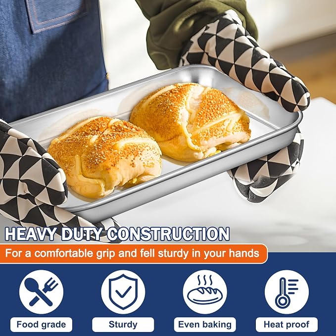 P&P CHEF 10.5 Inch Baking Cookie Sheet, Oven Pan Tray Stainless Steel Sheet Pan - Image 4