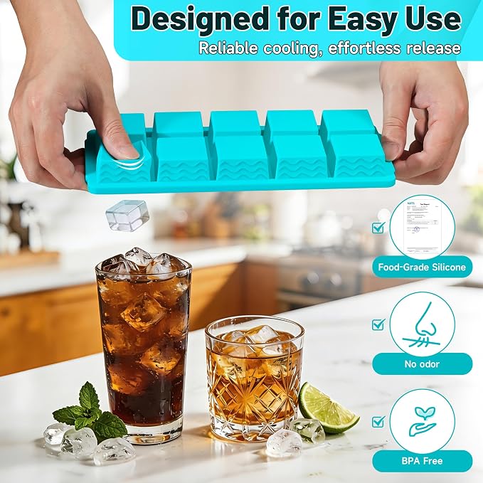 Ice Cube Tray with Lid – 3 Pack 2 Tbsp Ice Trays - Image 2