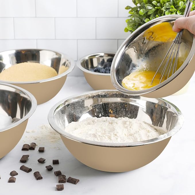 WHYSKO Meal Prep Stainless Steel Mixing Bowls Set, Refrigerator, and Kitchen - Image 6