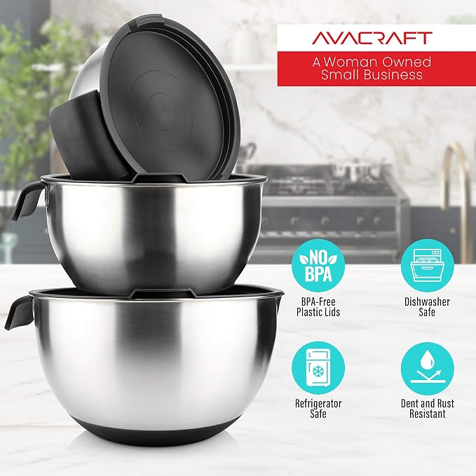 AVACRAFT 18/10 Stainless Steel Mixing Bowls - Image 6