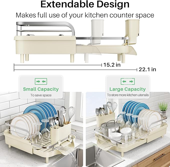 SNTD Dish Drying Rack, Expandable Dish Rack - Image 3