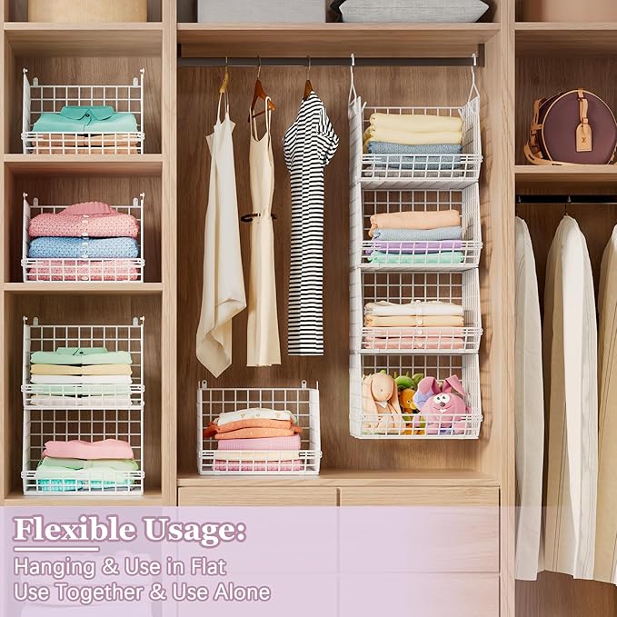 5 Tier Closet Hanging Organizer, Clothes Hanging Shelves - Image 4
