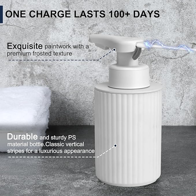 Automatic Soap Dispenser Liquid Touchless: 9oz White Plastic - Image 4