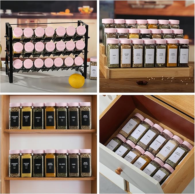 48 Glass Spice Jars with Labels, Spice Jar Set, 4oz Seasoning Containers - Image 6
