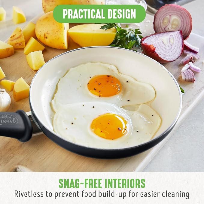 GreenLife Non Stick Fry Pan Set, Non-Toxic PFAS-Free Ceramic Skillets, - Image 9