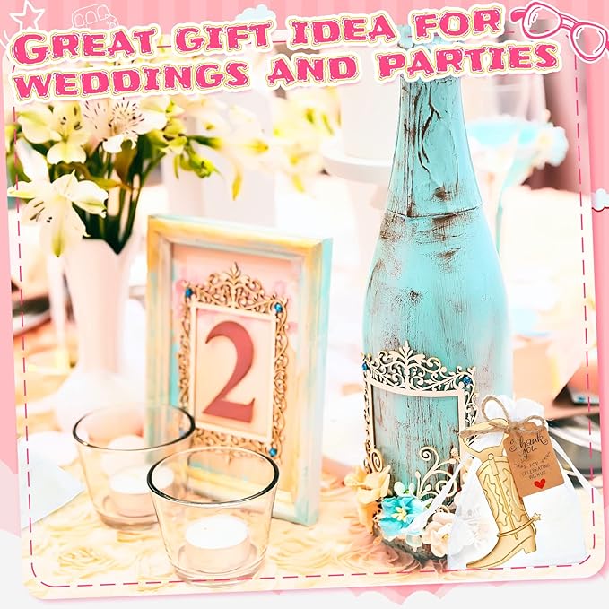Meanplan 99 Pcs Cowboy Boot Bottle Opener Set Cowgirl Western Derby Wedding - Image 4