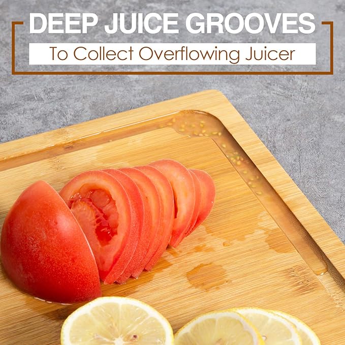 Extra Large Cutting Board, 17.6" Bamboo Cutting Boards - Image 3