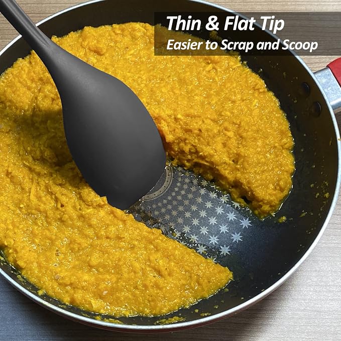 Large Silicone Cooking Spoon, Non-Stick Solid Spoon set - Image 6