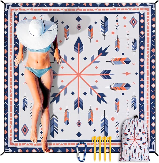 HIHOHO Beach Blanket Waterproof Sandproof Extra Large Beach Mat 79" X by HIHOHO