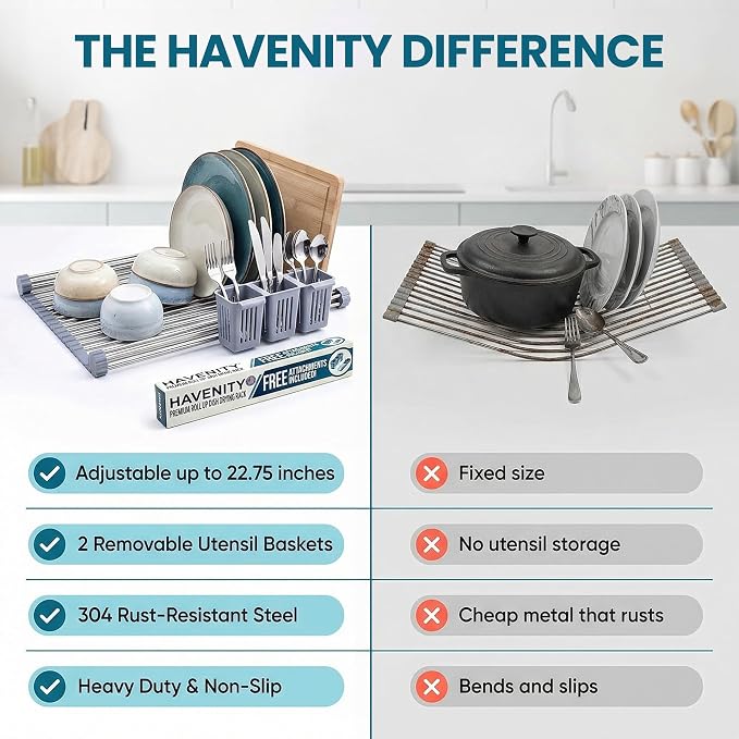 Havenity™ Expandable Roll Up Dish Drying Rack - Image 7