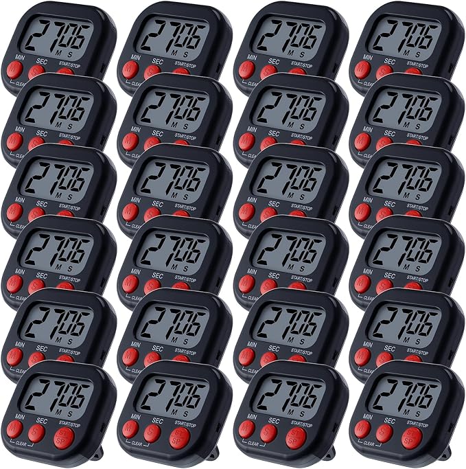 Leumoi 24 Pcs Digital Kitchen Timers Magnetic Back Timers Bulk Large Screen by Leumoi