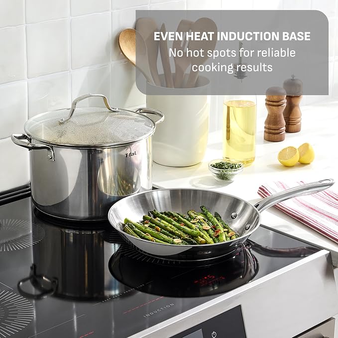 T-Fal Gourmet 11" & 12" Stainless Steel Pan Set, Induction Compatible, - Image 4