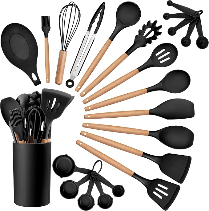 HaWare Kitchen Cooking Utensils Set, 23-Piece Silicone Kitchen Utensils Spatula by HaWare