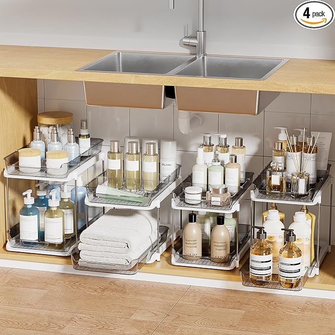 Delamu 2-Tier Multi-Purpose Bathroom Under Sink Organizers and Storage by DELAMU