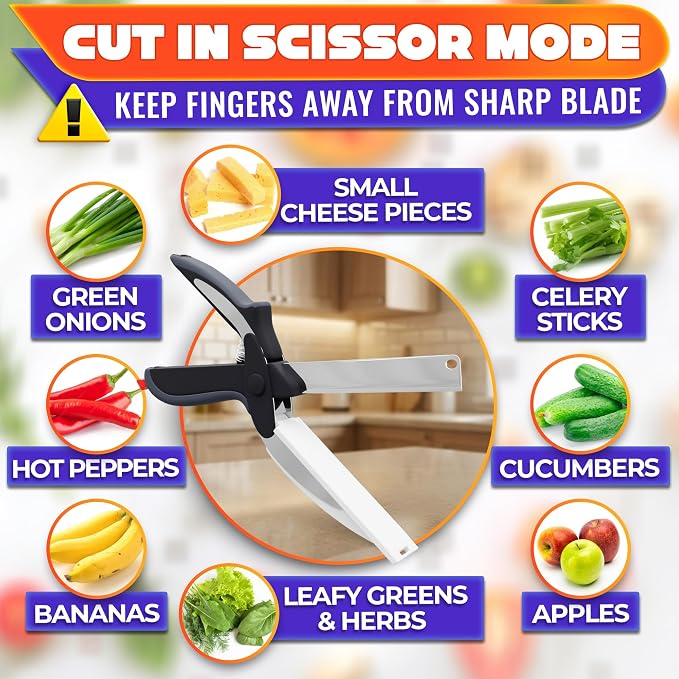 2 in 1 Kitchen Scissors for Food – Stainless Steel Blade & Plastic Cutting - Image 7