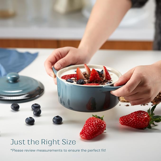 Kook Ceramic Mini Cocotte Set, Small Casserole Dishes - Image 5
