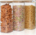 Glass Food Storage Jars 76 oz Set of 3, Glass Storage Containers Clear Glass by Liuruiyu