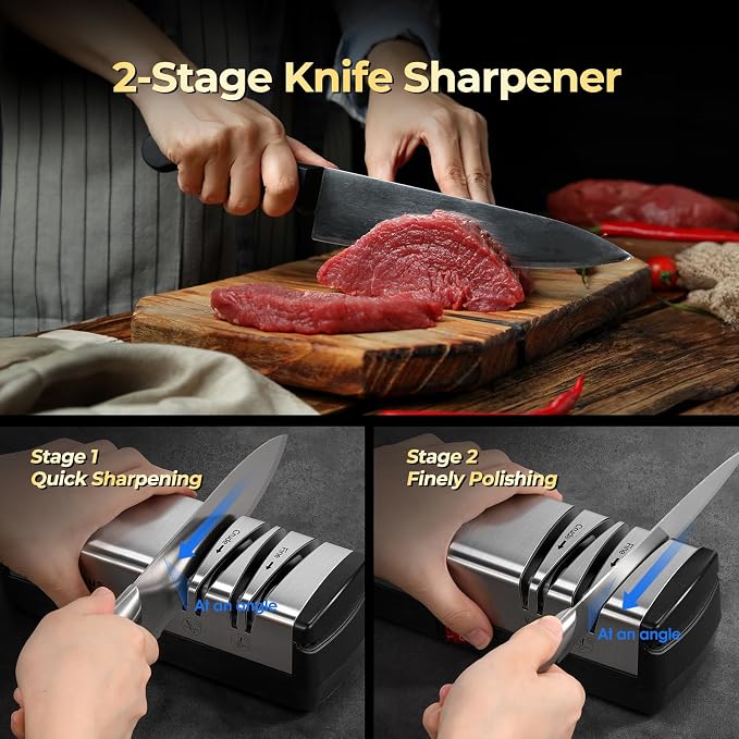 Narcissus Knife Sharpener, Diamond Abrasives Electric Knife Sharpener - Image 4