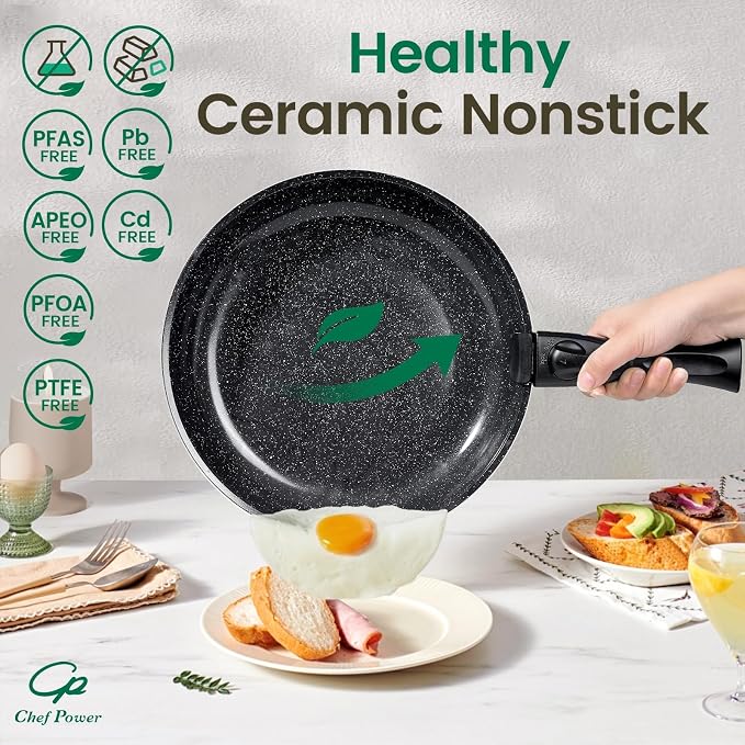 Chef Power Ceramic Nonstick Cookware Set 19 Piece - Image 4
