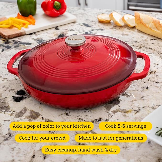 Lodge Essential Enamel Braiser - Image 2