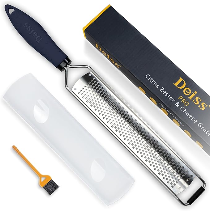 Deiss PRO Lemon Zester & Heavy Duty Cheese Grater & Vegetable Grater — Parmesan by DeissKitchenware