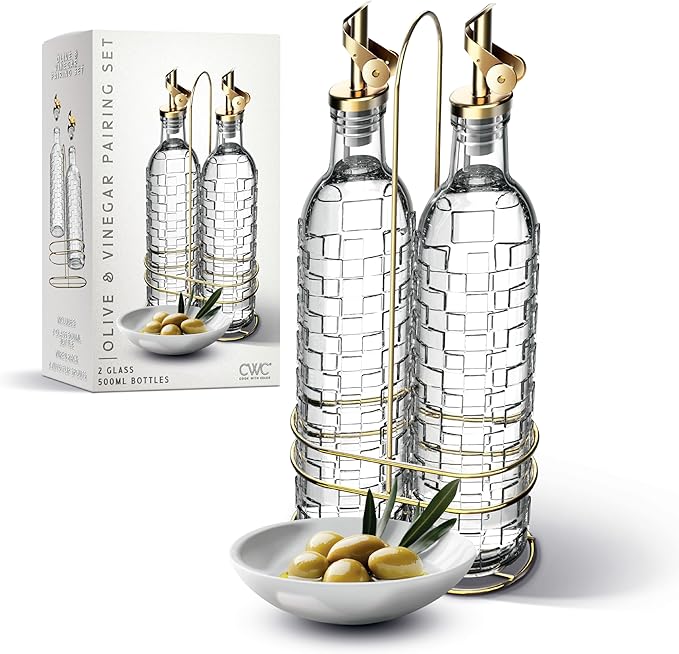COOK WITH COLOR Glass Olive Oil Bottle Dispenser by CookwithColor