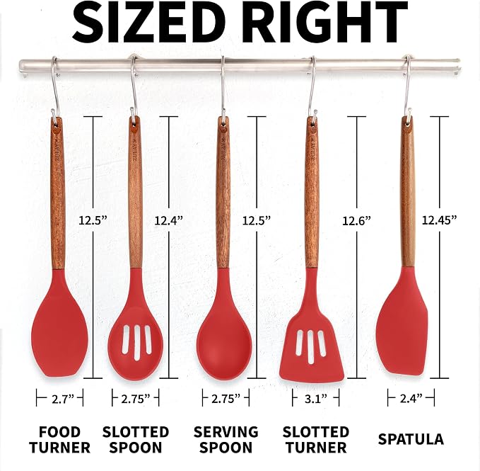 Zulay Kitchen Utensils Set Non-Stick Silicone Cooking Utensils Set - Image 8