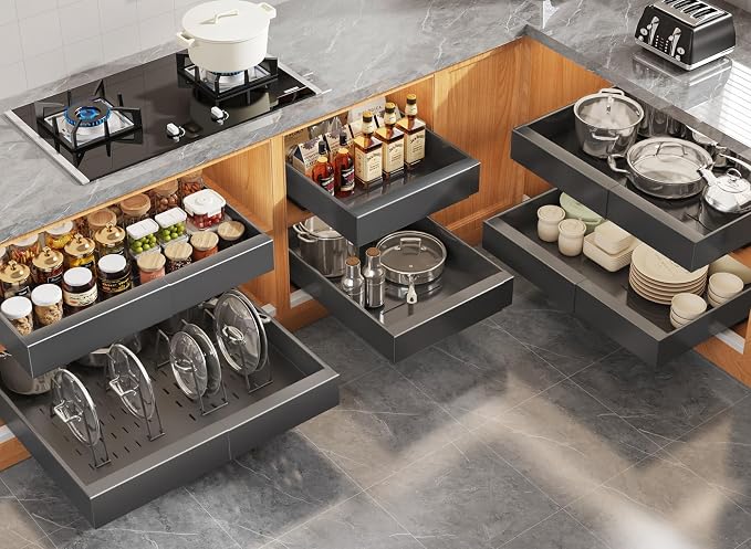 Seinloes 6Pack Expandable Pull Out Cabinet Organizer 21"Deep by Seinloes