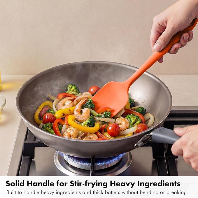 Silicone Spoonula Set: 600ºF Heat Resistant Food Grade Cooking Baking Utensils - Image 5