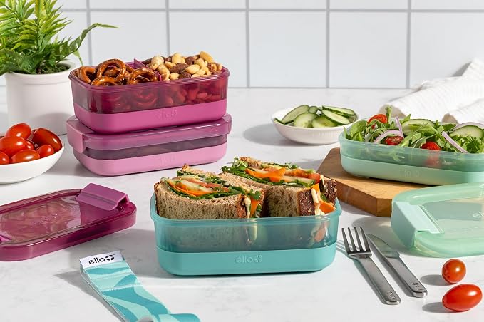Ello 2-Pack Lunch Stack Plastic Food Storage Container Bento Box - Image 5