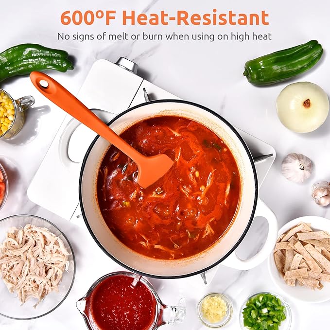 Heat Resistant Silicone Large Spatula: U-Taste 600ºF High Heat Flexible 11.38in - Image 3