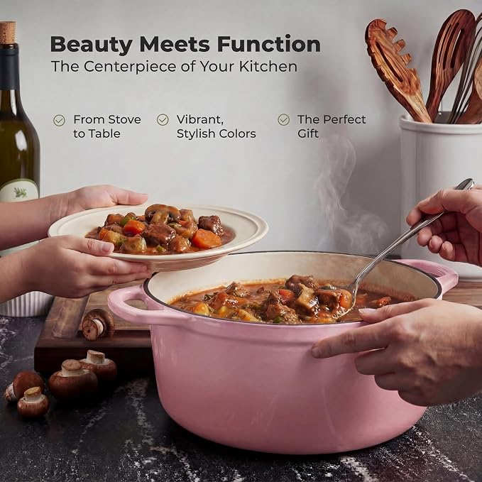Zulay Kitchen 7.7 Quart Enameled Cast Iron Dutch Oven Pot - Image 7
