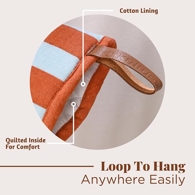 Folkulture Mini Oven Mitts | Heat Resistant 5.75"x9" - Image 6