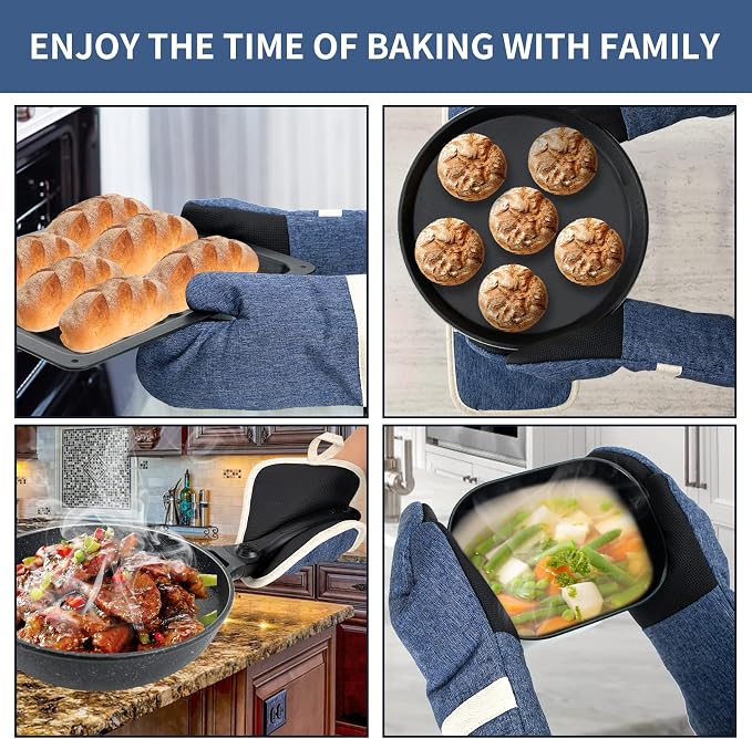 Oven Mitts and PotHolders Sets, Non-Slip Neoprene Oven Mitts are Suitable - Image 2