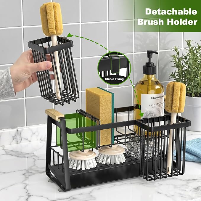 Housolution Sink Caddy Organizer, 2-Tier Sponge Holder - Image 4
