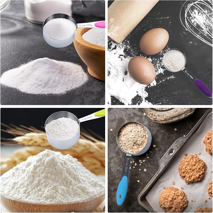 Measuring Cups and Spoons Set of 10 Piece, 18/8 Stainless Steel Nesting - Image 5