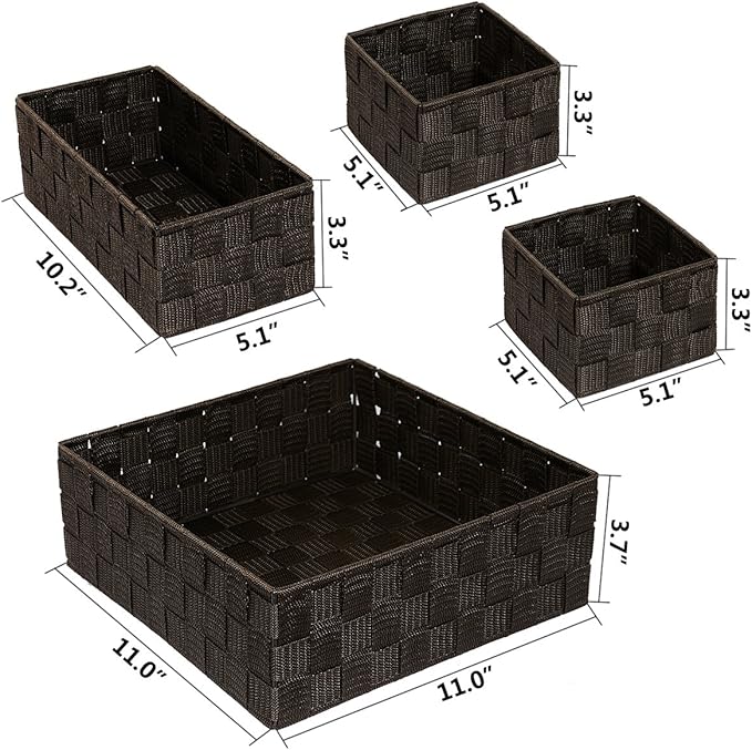 Posprica Woven Storage Baskets for Organizing, Small Baskets Cube Bin Container - Image 3