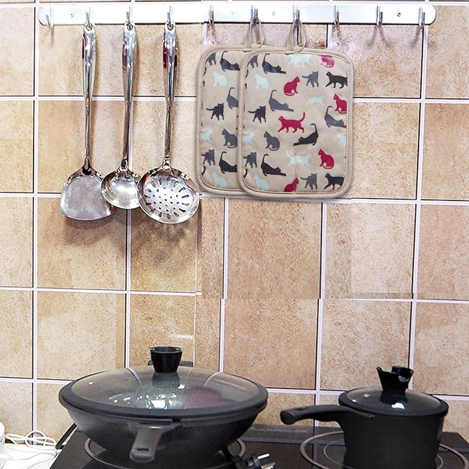 Pot Holders Set of 2 Heat Resistant 480 ℉ Kitchen Non Slip Clear Silicone - Image 7