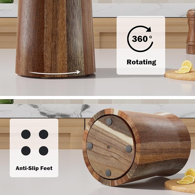 Utensil Holder, Acacia Wood Utensil Holder - Image 6